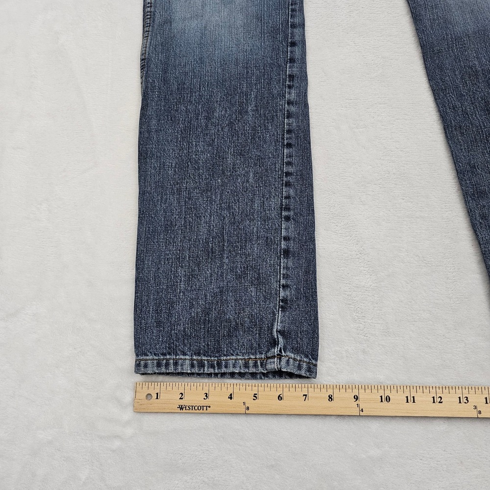Wrangler Retro Jeans Mens 30x34 Blue Slim Straight Medium Wash Western Cowboy - Picture 7 of 12
